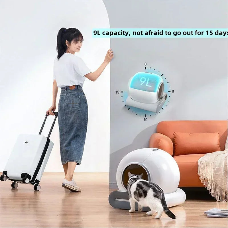 Large Capacity Automatic Cat Litter Box Self Cleaning, Smart Self-Cleaning Cat Litter Box with 65L Litter Box APP Control