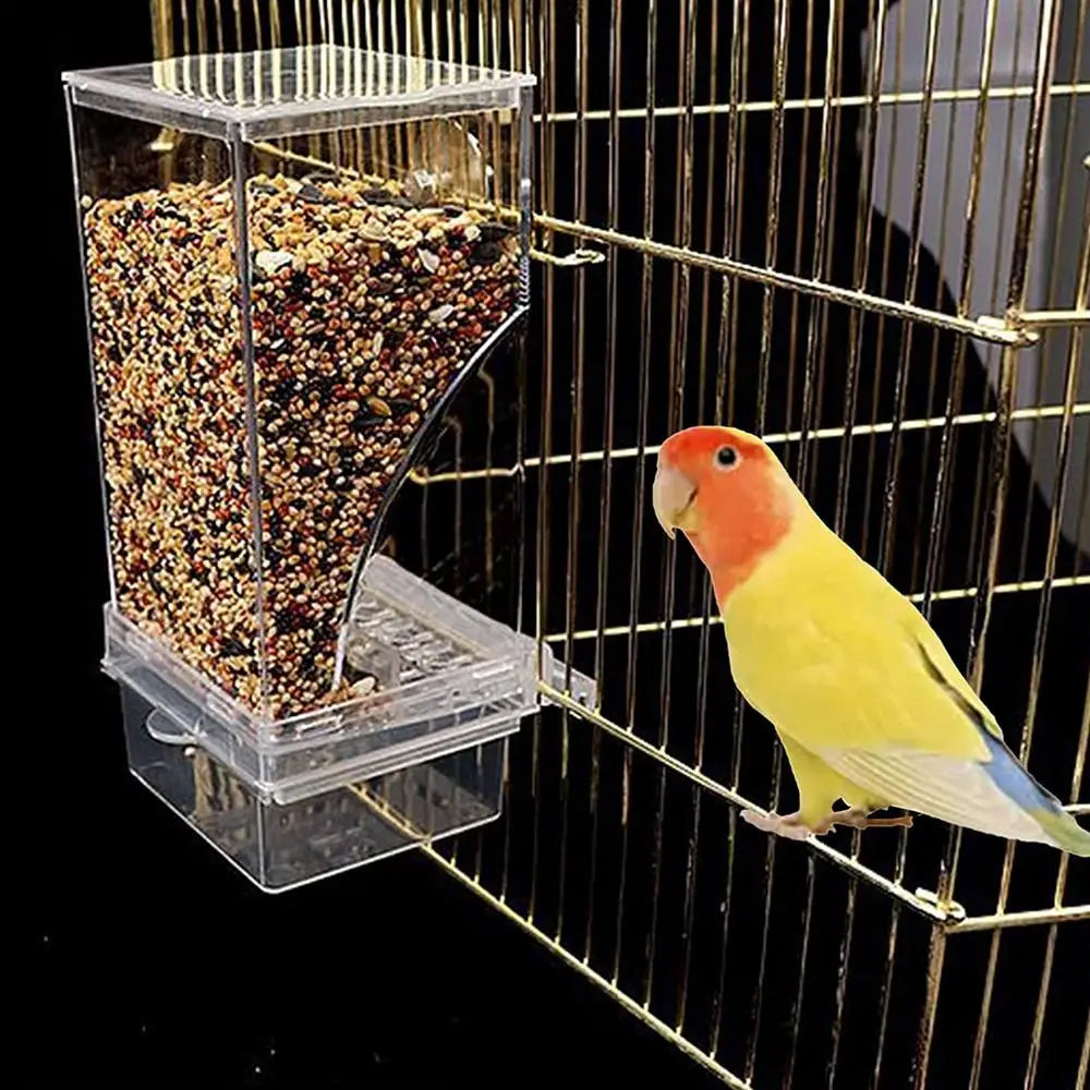 Acrylic Bird Feeders Anti Spill Automatic Parrot Feeder Drinker TransparentParakeet Feeders For Bird Cage Cage Accessories