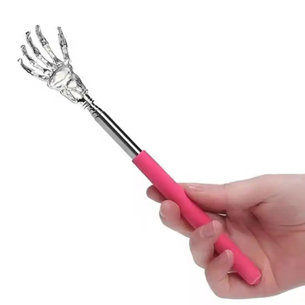 Telescopic Back Scratcher Stainless Steel Hand Shaped Extendable Back Scratchers Hand Massager Backslap Portable Travel Massage