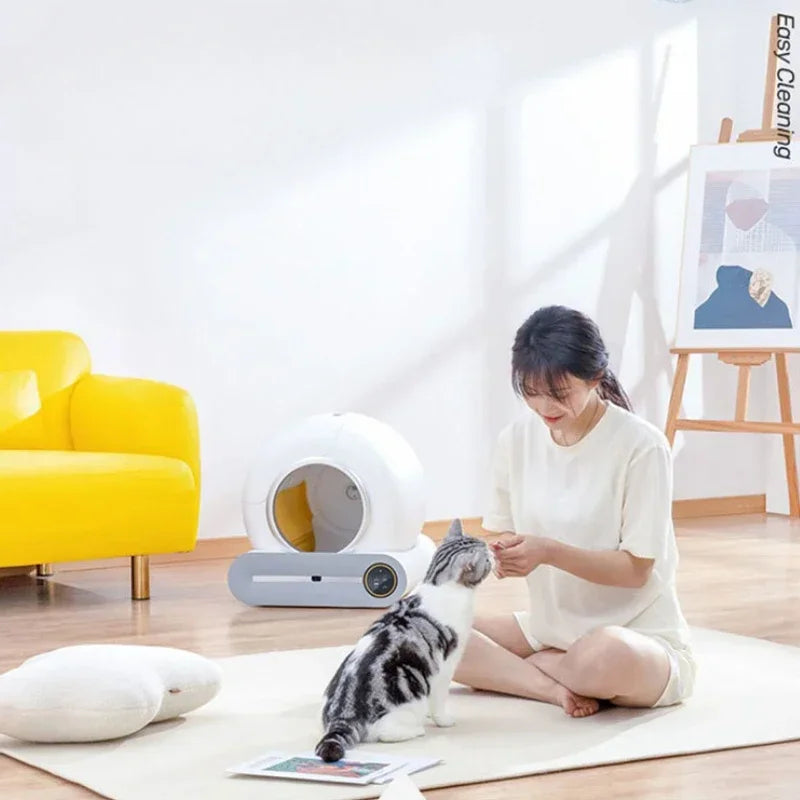 Smart Cat Litter Box for Pets Automatic Cleaning Electric Large Deodorizing Cat Toilet Fully Enclosed Automatic Cat Litter Box