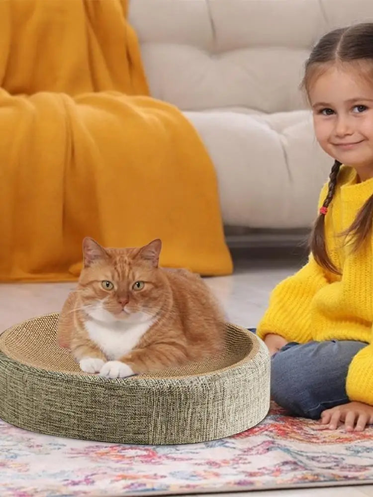 Cat Scratcher Oval Cat Scratch Pad Bowl Nest Multifunctional Pet Sleeping Mat Cat Scratcher Pad Pet Bed Durable Cat Scratcher