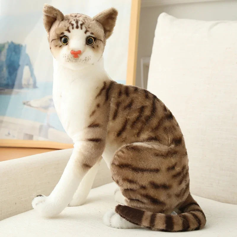 Cat Doll Pet Toys Stuffed Lifelike  Cats Plush Toy Simulation Cute  kitten Dolls  Children Boys and Girls Christmas Presents