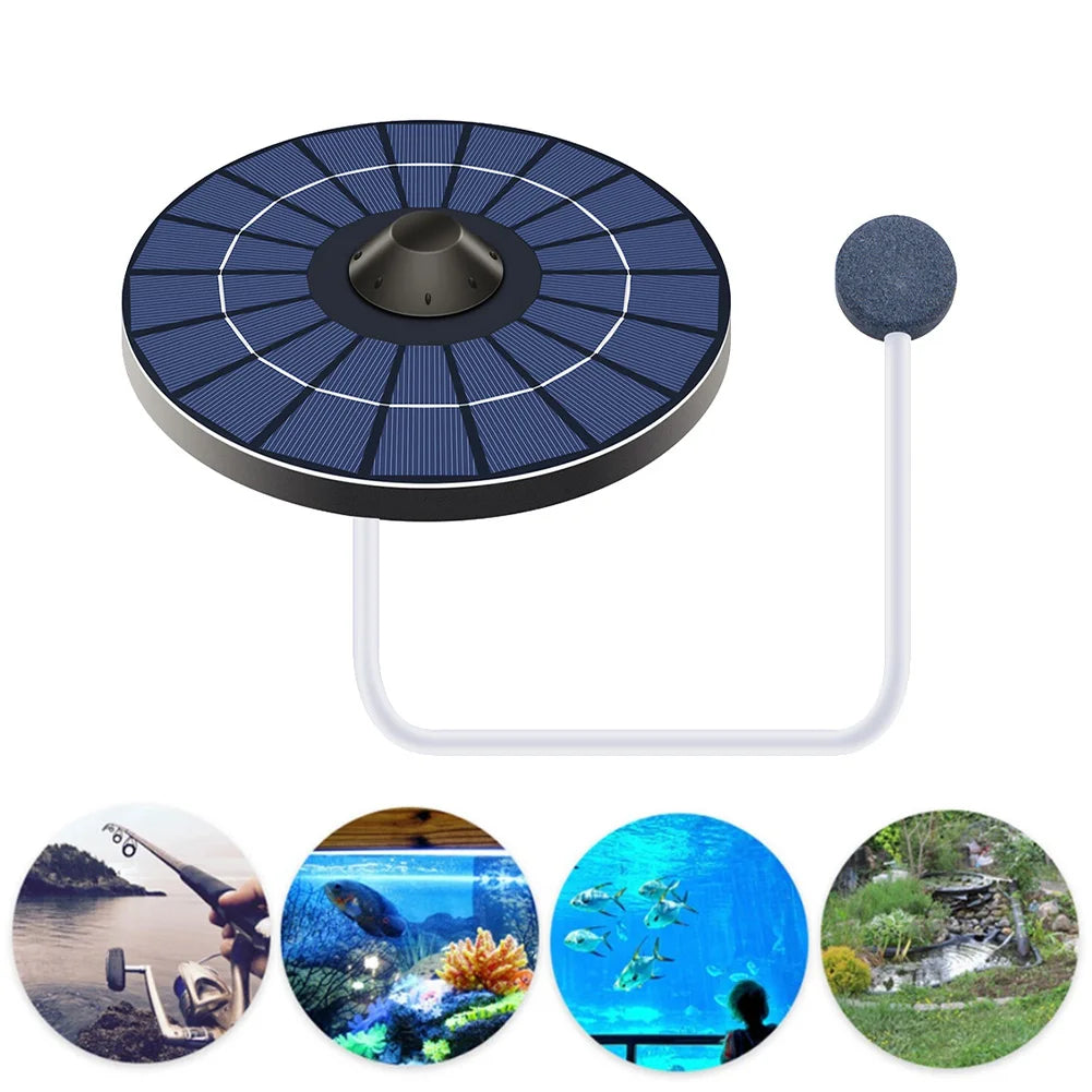 Floating Solar Air Pump Aerator Pumps For Aquarium Fish Tank Pond Fishing Oxygenation with Air Hoses and Bubble Stone