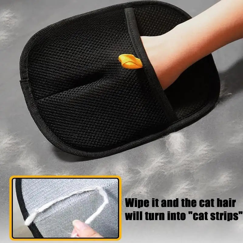 Pet Grooming Gloves Static Dedusting Brush Double Sided Pet Hair Remover Mitt Deshedding Brush Glove Removing Dog Cat Hair