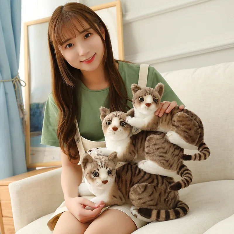 Cat Doll Pet Toys Stuffed Lifelike  Cats Plush Toy Simulation Cute  kitten Dolls  Children Boys and Girls Christmas Presents