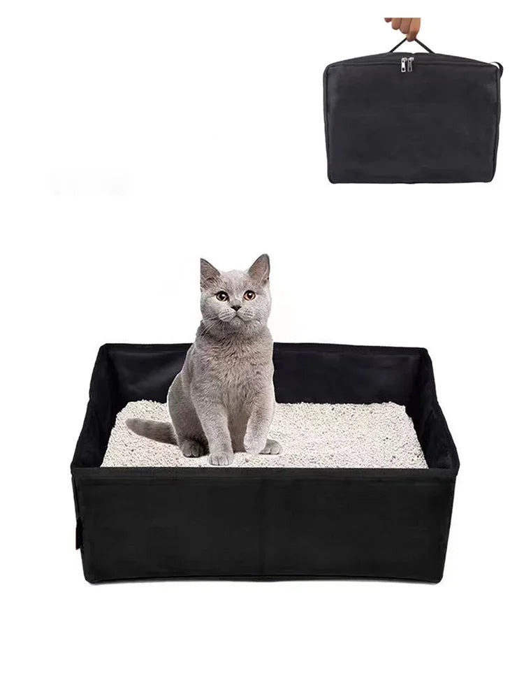 Foldable Cat Litter Box Portable Folding Pet Supplies Dog Toilet Doghouse Waterproof Cat Litter Box for Travel Home Outdoor Car