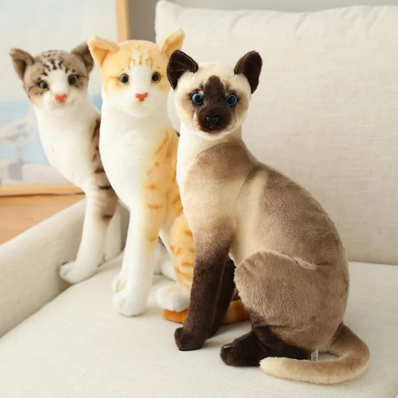 Cat Doll Pet Toys Stuffed Lifelike  Cats Plush Toy Simulation Cute  kitten Dolls  Children Boys and Girls Christmas Presents