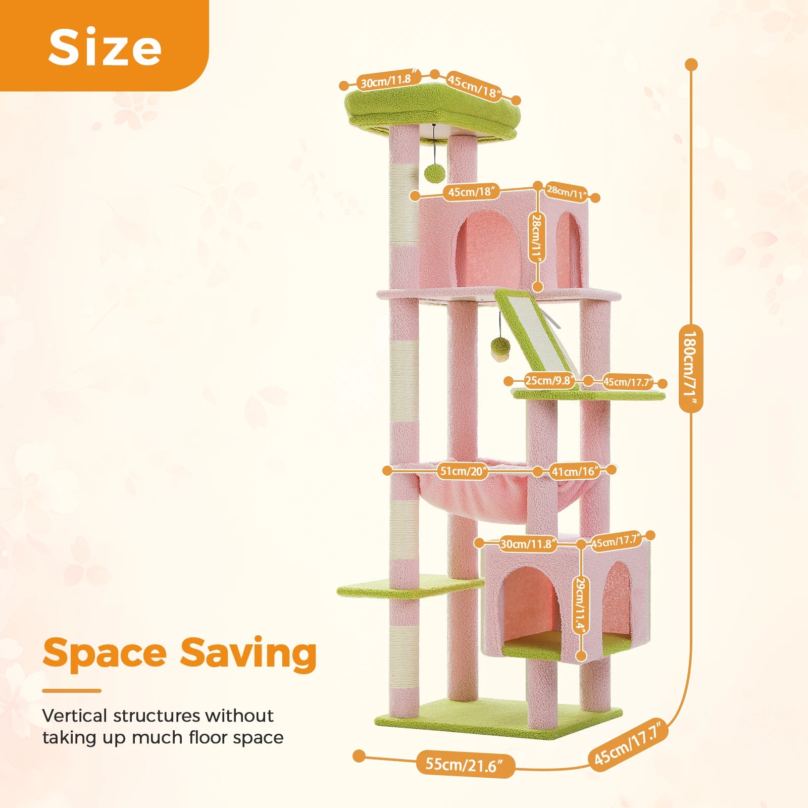 Cat Tree for Large Cats, Tall Cat Tower for indoor Cats Multi-level Cat House Furniture with 2 Big Condo Pad Bed Scratching Post