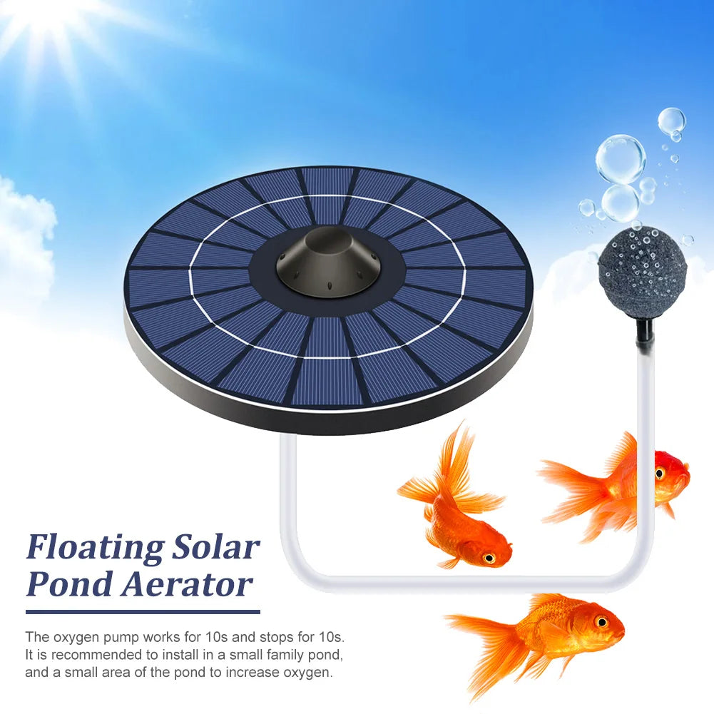 Floating Solar Air Pump Aerator Pumps For Aquarium Fish Tank Pond Fishing Oxygenation with Air Hoses and Bubble Stone