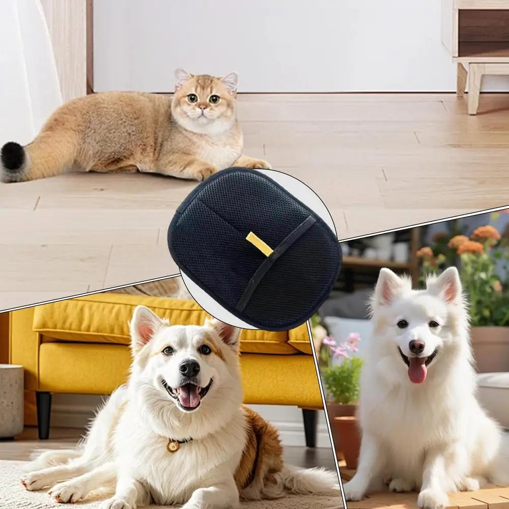 Pet Grooming Gloves Static Dedusting Brush Double Sided Pet Hair Remover Mitt Deshedding Brush Glove Removing Dog Cat Hair