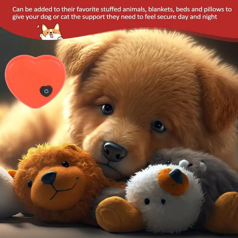 Puppy Heartbeat Soothing Hug Toy Dog Heating Plush Doll Pet Comfortable Behavioral Training Play Aid Tool Anxiety Relief Sleep