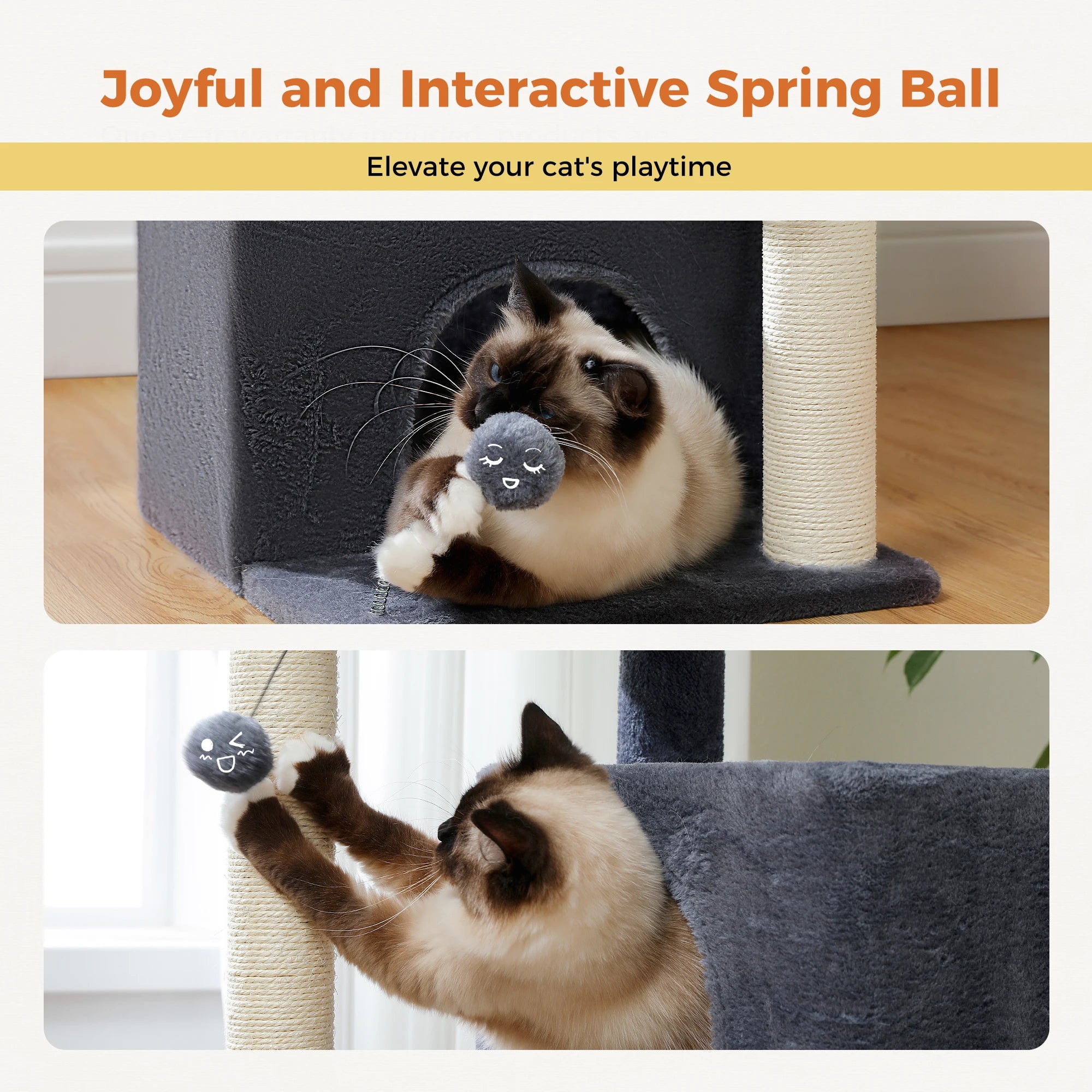 Multi-Level Cat Tree Tower with Sisal Scratching Posts Soft Padded Perch Large Cat Condo for Indoor Kitten Bed House Cat Toys