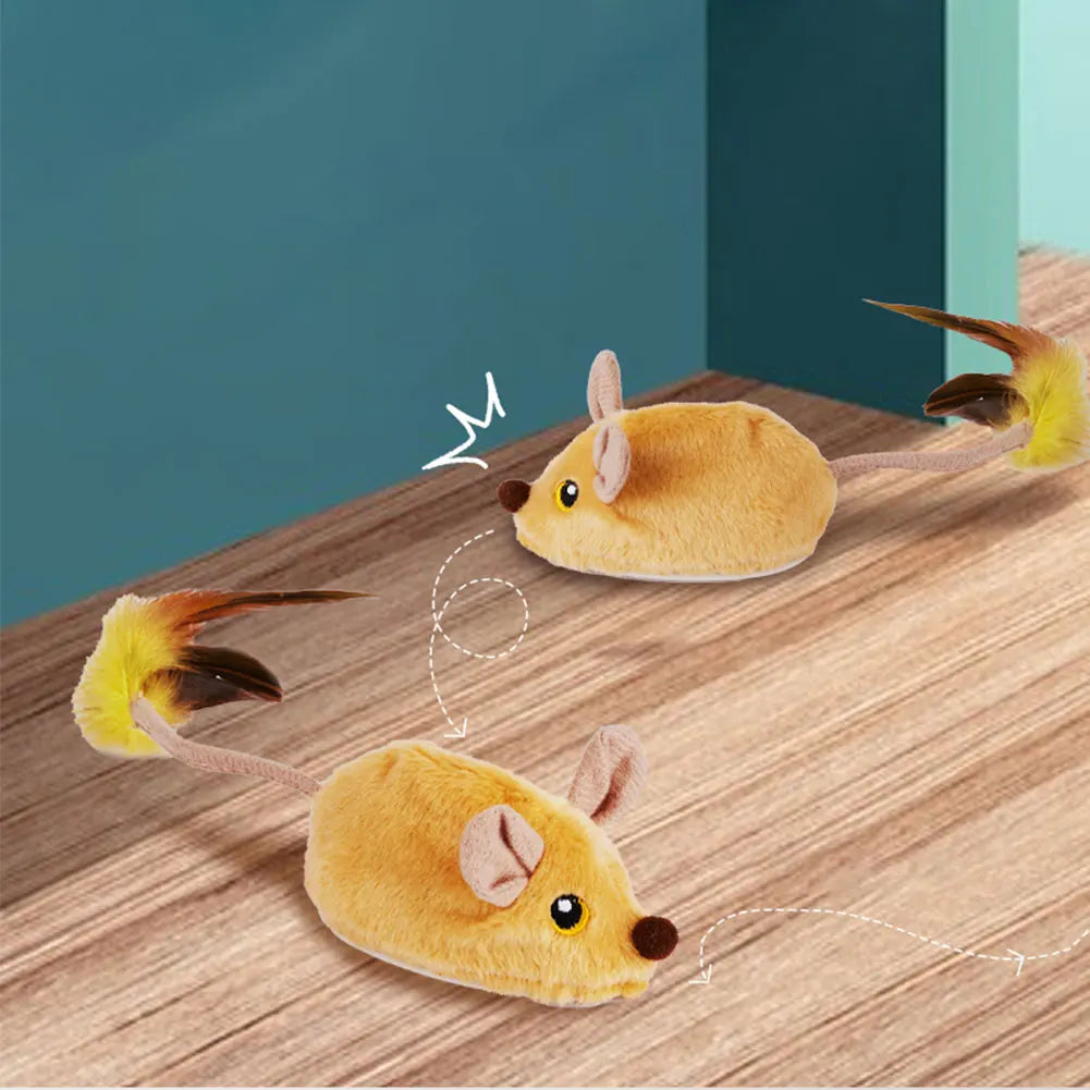 Interactive Cat Toy Electronic Mouse Moving Cat Toys Squeaky Cat Toys for Kitten Indoor/Outdoor Exercise