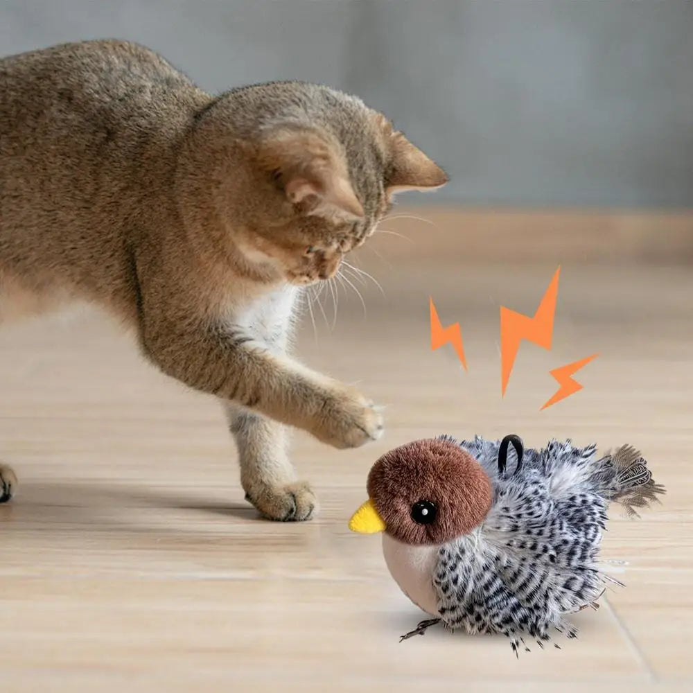 Flappy Bird Interactive Cat Toy USB Rechargeable Pet Cat Plush Toy Flapping Bird Toy Stimulate Hunting Instincts Remote Control
