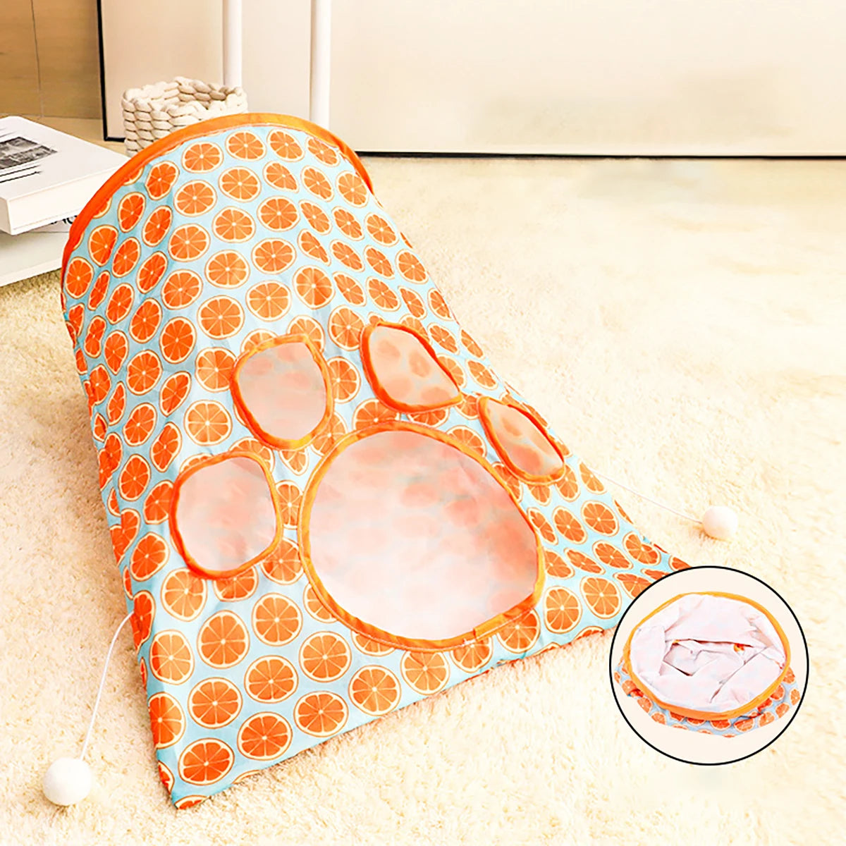 Cat Toys Drilling Bag Teaser Cat Stick Collapsible Cat Tunnel Rattling Paper Chewable Hairball Cat Toys