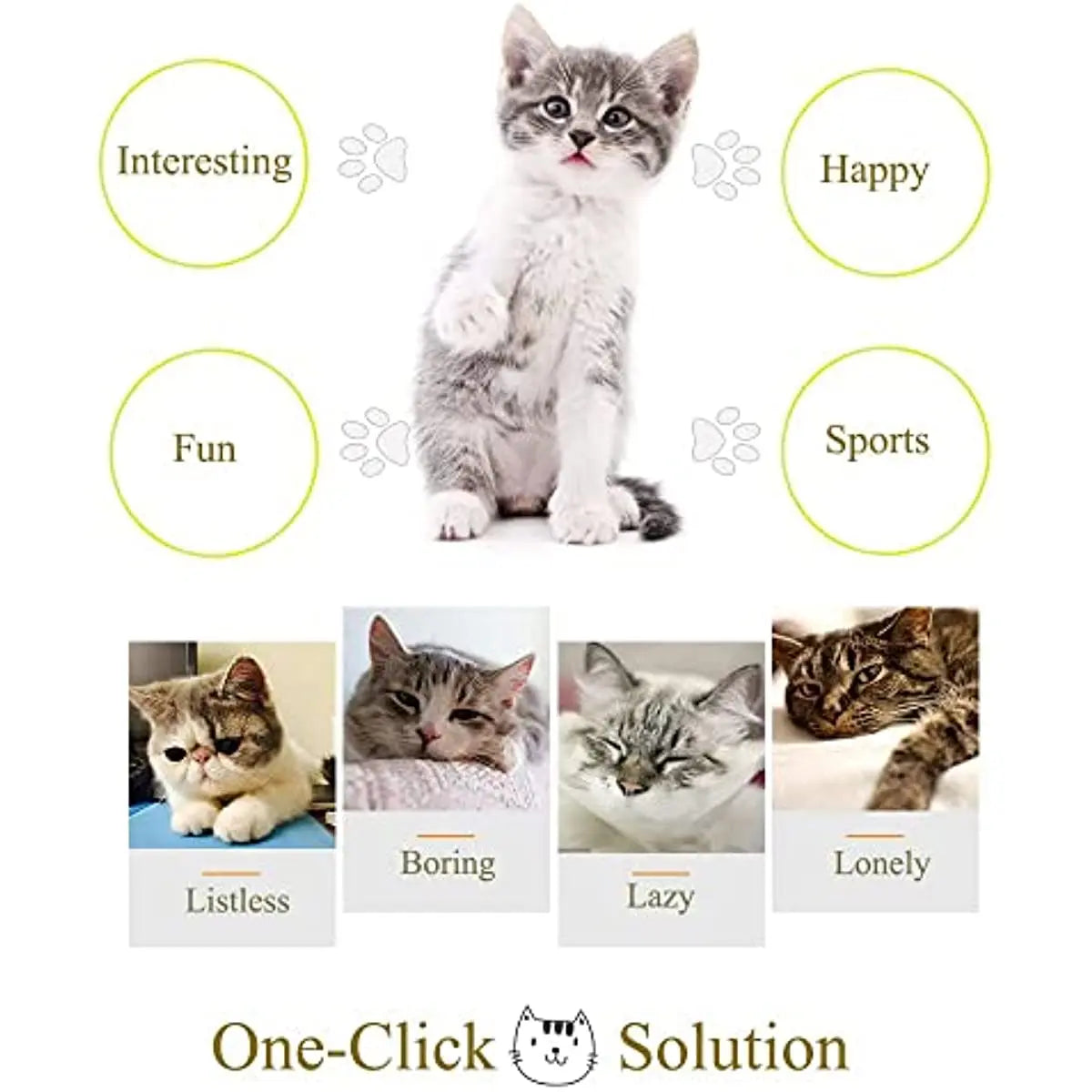 ATUBAN Automatic Cat Toys with Feather Wand , Interactive Cat Toys Mice for Indoor Cats/Kittens , Smart Sensing Mouse Cat Toys