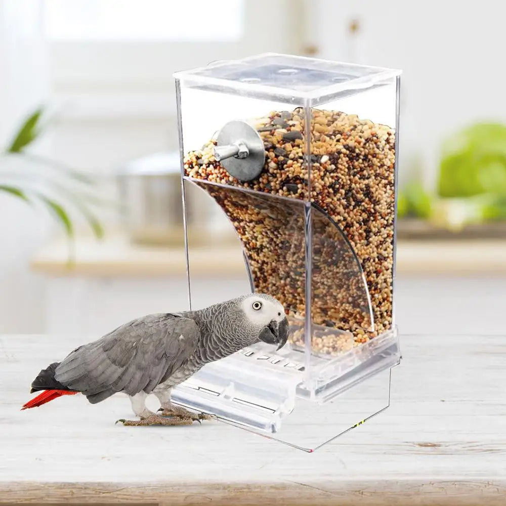 Acrylic Bird Feeders Anti Spill Automatic Parrot Feeder Drinker TransparentParakeet Feeders For Bird Cage Cage Accessories