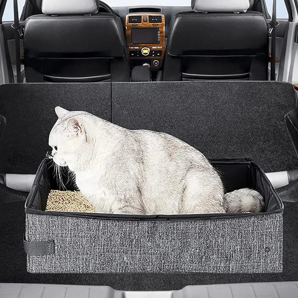 Collapsible Travel Cat Litter Box Portable Collapsible Cat Litter Box Travel Litter Box For Kitties Oxford Cloth  PP Board