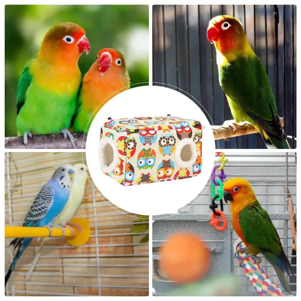 Parrot Warm Nest Thick Bird Bed Warm Snuggle Hut Washable Bird Nest House Parrot Hideway Bed Sleeping Bed For Parrot Parakeet