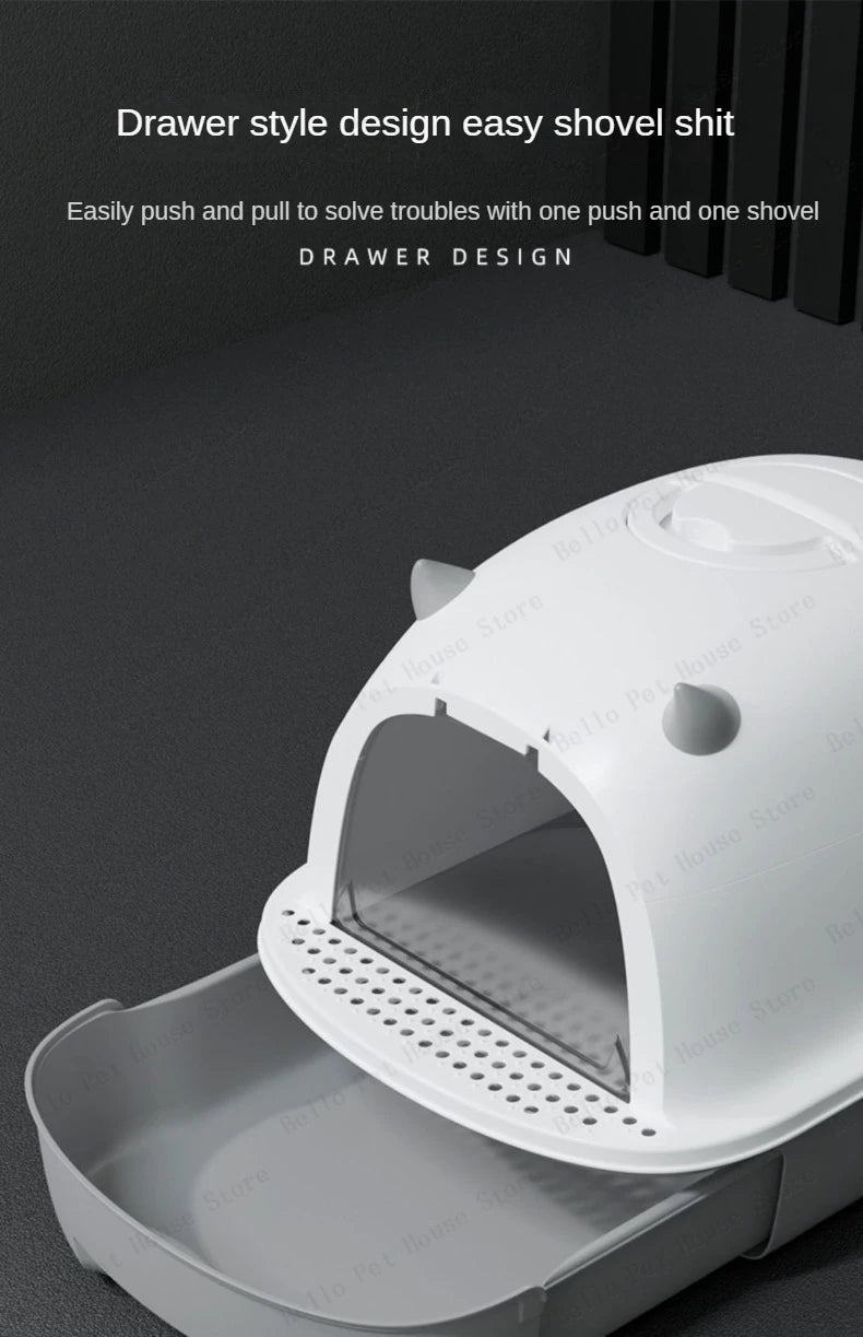 Extra Large Odor-proof Cat Litter Box Fully Enclosed Cat Toilet Foldable Storage Drawer-style Cat Litter Box Pet Supplies