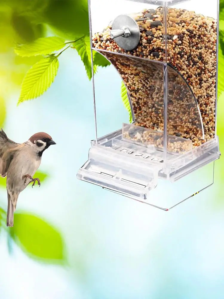 Acrylic Bird Feeders Anti Spill Automatic Parrot Feeder Drinker TransparentParakeet Feeders For Bird Cage Cage Accessories