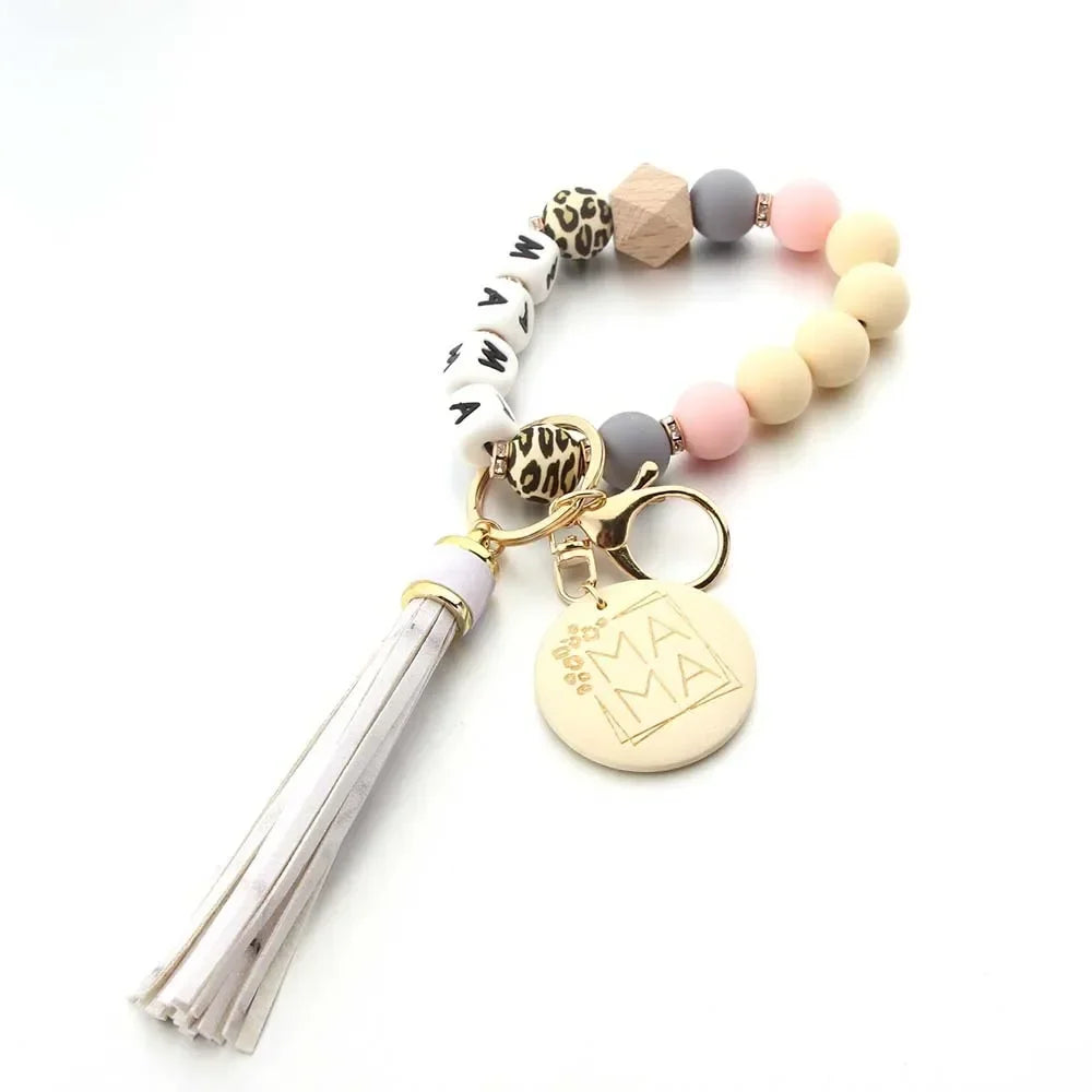 Fashion Round Wooden Pendant Tassel Silicone Ball Dice Woven Bag Charm Chain For Mothers Day gift Urn necklace Urn