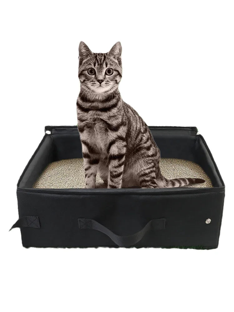 Foldable Cat Litter Box Portable Folding Pet Supplies Dog Toilet Doghouse Waterproof Cat Litter Box for Travel Home Outdoor Car