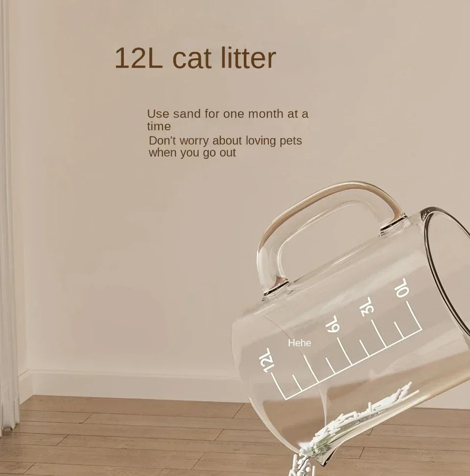 Cat Litter Box Kitty Sandbox Semi-enclosed High Side Splashproof Cat Toilet Pet Bedpans with Litter Scoop Cleaning Cat Supplies