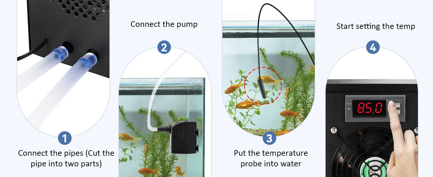 Aquarium Water Chiller Cooler Warmer with Pump 32-212°F Temperature Setting Suitable for 16gal Water for Home Aquarium Fish
