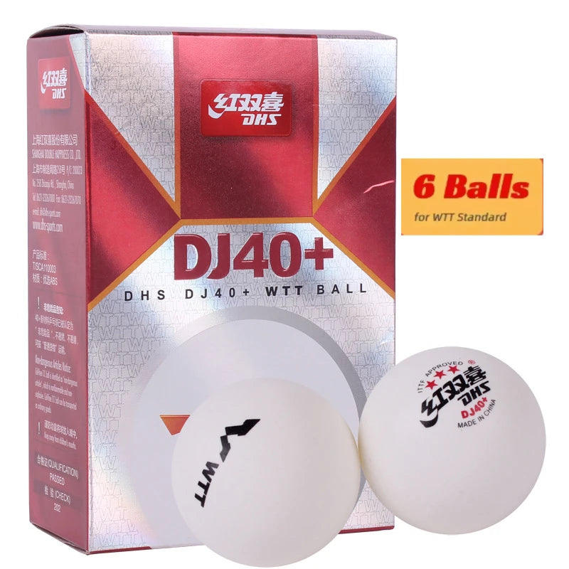 Original DHS D40+ 3 Stars Table Tennis Balls Professional 40+ Seamed Ping Pong Balls  ITTF Standard for WTT Competition