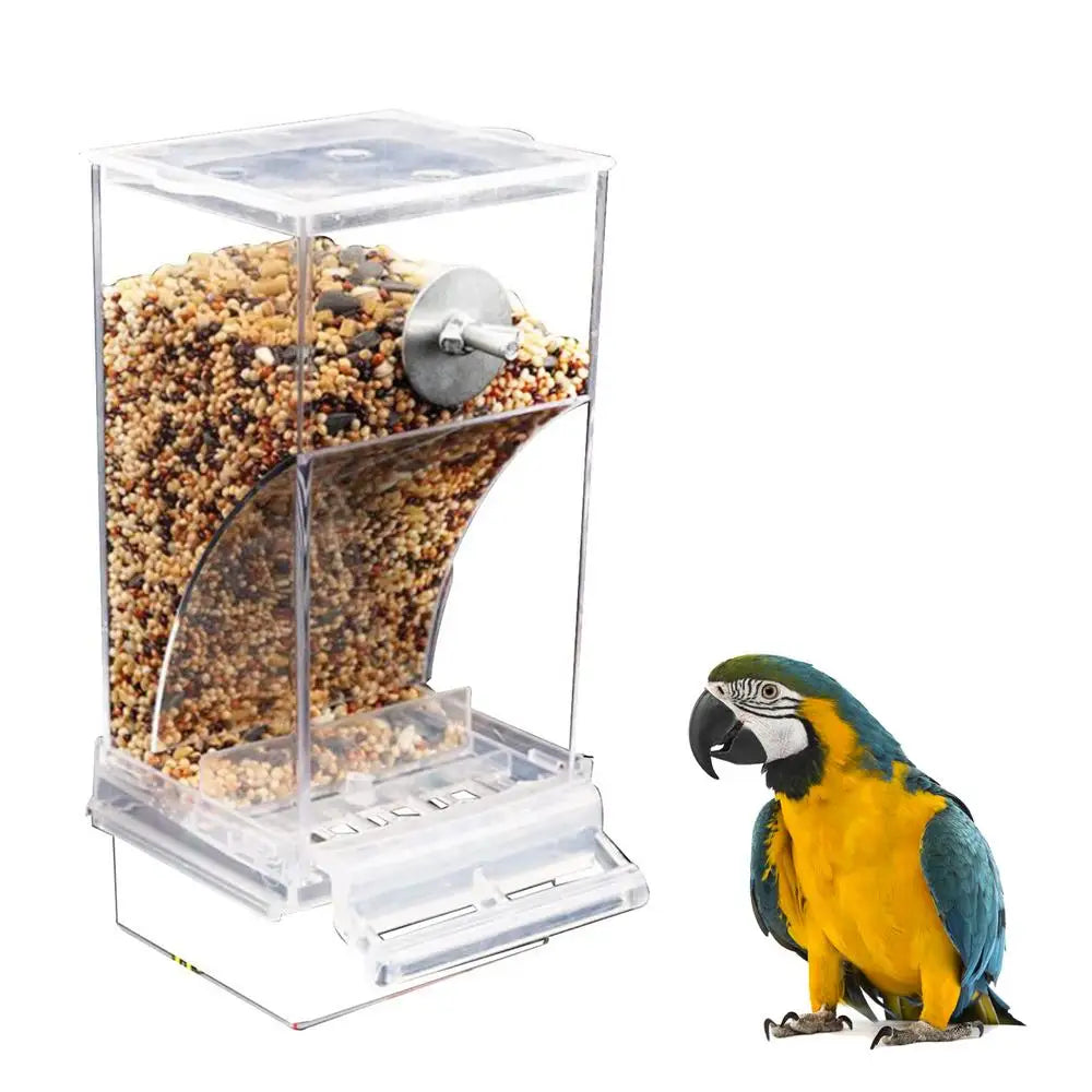 Acrylic Bird Feeders Anti Spill Automatic Parrot Feeder Drinker TransparentParakeet Feeders For Bird Cage Cage Accessories