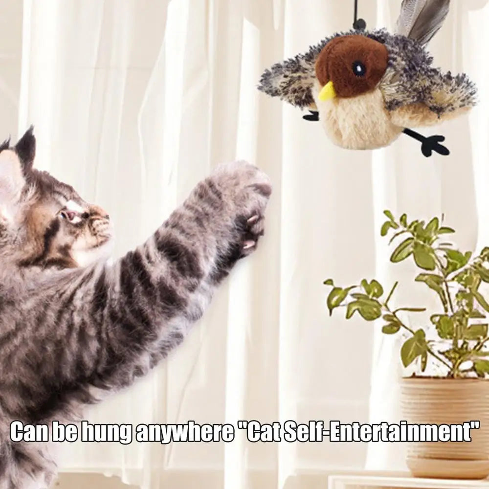 Flappy Bird Interactive Cat Toy USB Rechargeable Pet Cat Plush Toy Flapping Bird Toy Stimulate Hunting Instincts Remote Control