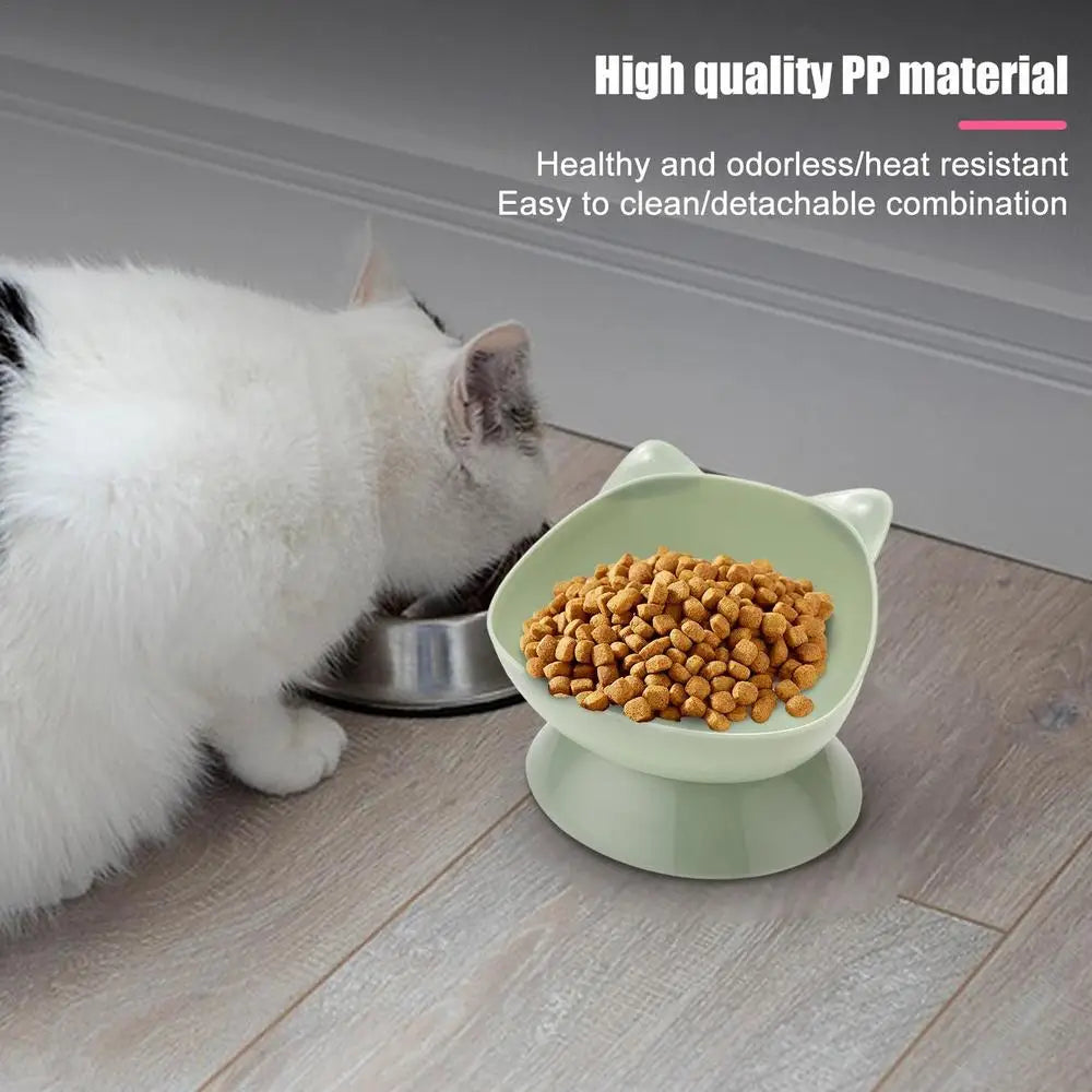 Cat Food Bowls Anti Vomiting Raised Cat Bowls Ergonomic Cat Bowl Elevated Kitten Dish With Fine Sanded Edges