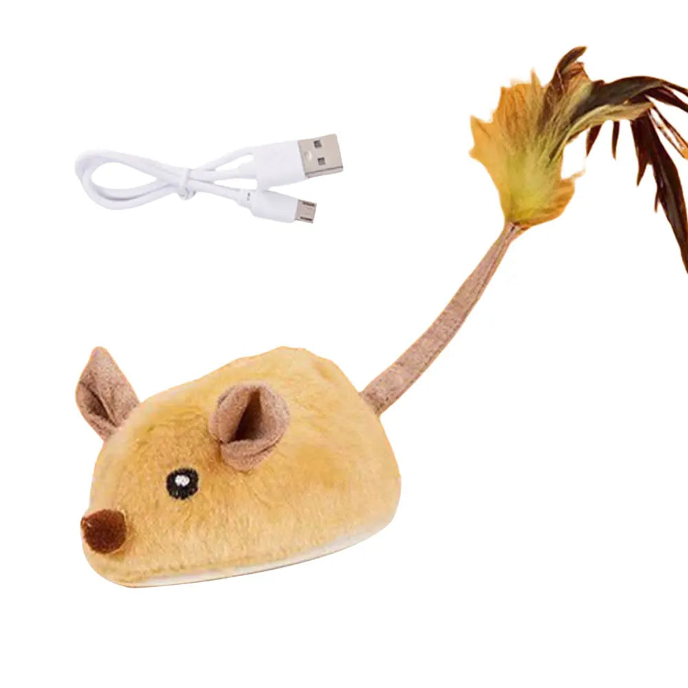 Interactive Cat Toy Electronic Mouse Moving Cat Toys Squeaky Cat Toys for Kitten Indoor/Outdoor Exercise