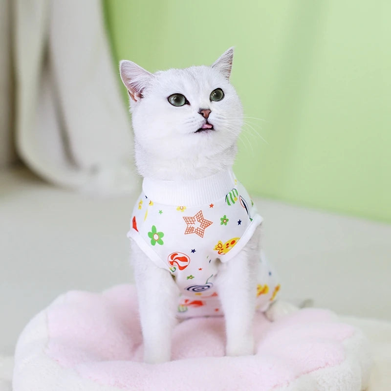 Pet Cat Weaning Clothes for Small Dog Sterilizations Jumpsuit Anti-licking After Surgery Recovery Care Suit Puppy Kitten Outfits