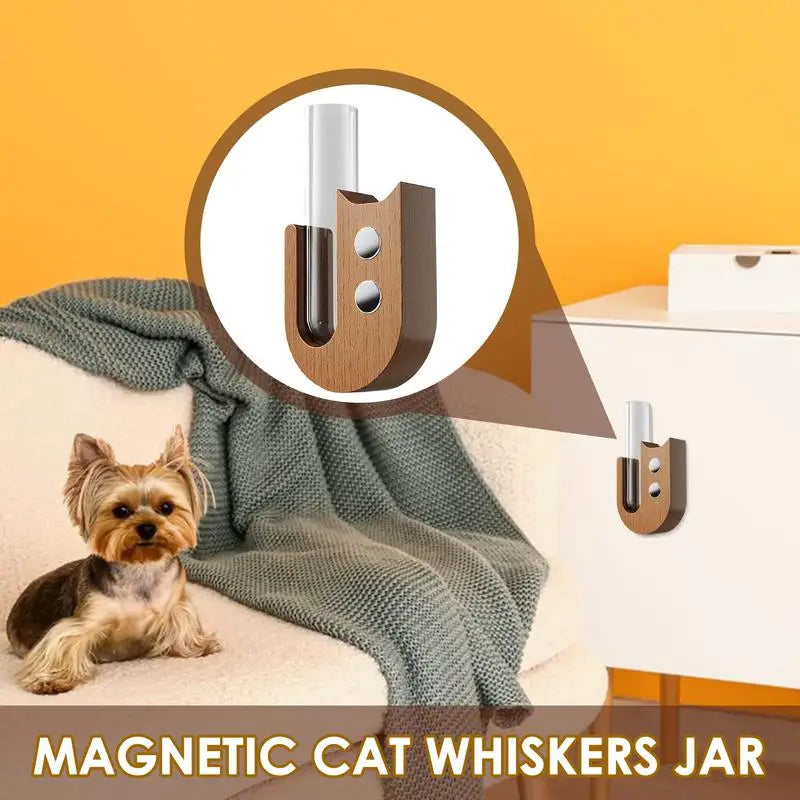 Cat Beard Storage Box Commemorative Pet Hair Preservation Souvenir Beard Collection Refrigerator Magnet Cat Whisker Jarfor