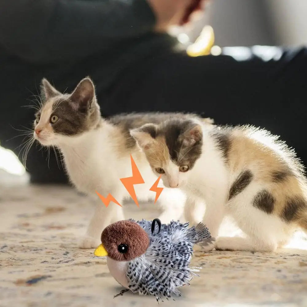 Flappy Bird Interactive Cat Toy USB Rechargeable Pet Cat Plush Toy Flapping Bird Toy Stimulate Hunting Instincts Remote Control