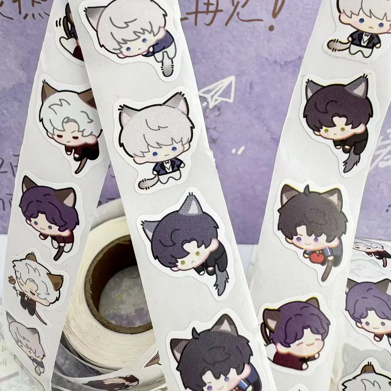 500Pcs/Roll Cat Dress Up Love and Deepspace Anime Sticker Xavier Zayne Rafayel ralayo decorative stickers Valentine's Day Gift