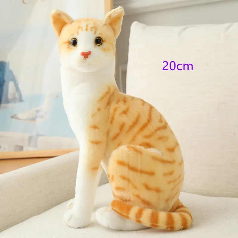 Cat Doll Pet Toys Stuffed Lifelike  Cats Plush Toy Simulation Cute  kitten Dolls  Children Boys and Girls Christmas Presents