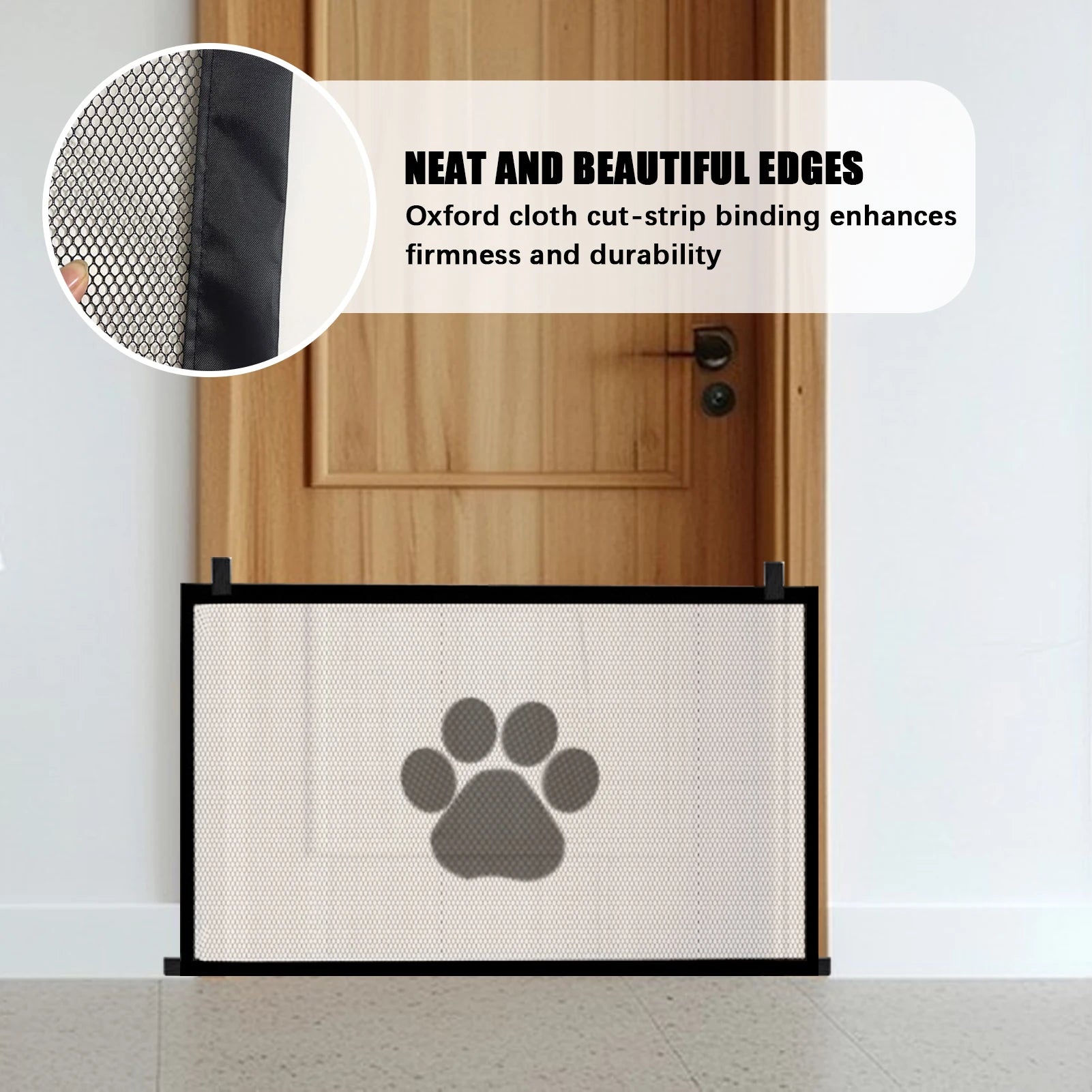 Pet Dog Barrier Fences With 6Pcs Hook Pet Isolated Network Stairs Gate New Folding Breathable Mesh Playpen For Dog Safety Fence