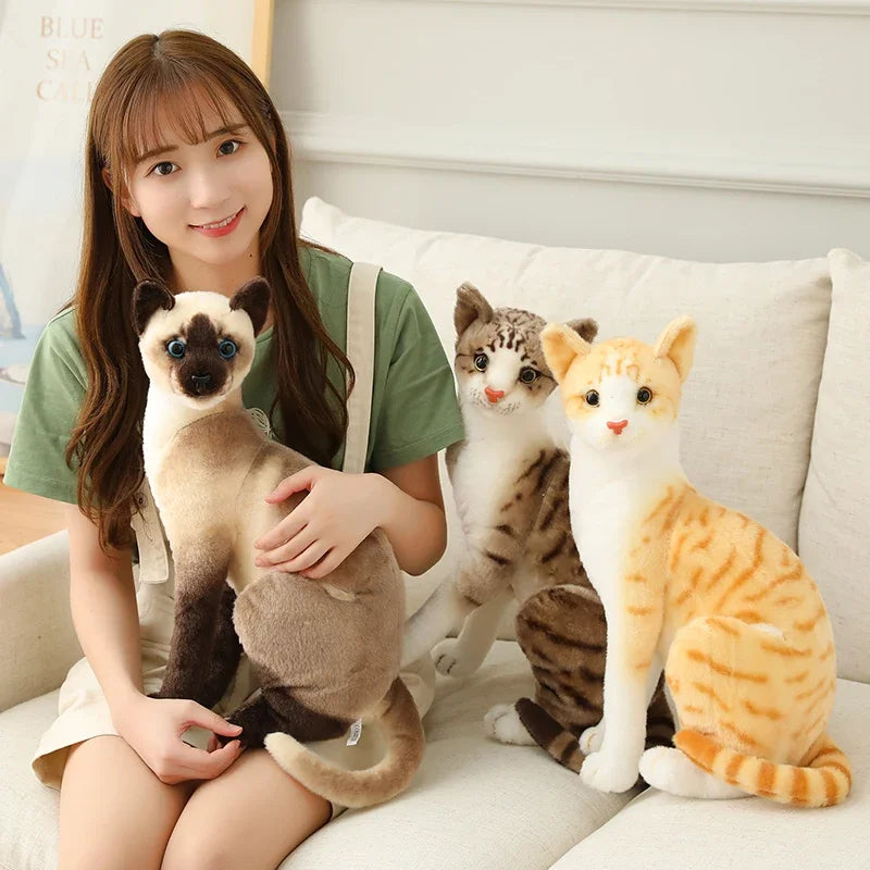 Cat Doll Pet Toys Stuffed Lifelike  Cats Plush Toy Simulation Cute  kitten Dolls  Children Boys and Girls Christmas Presents