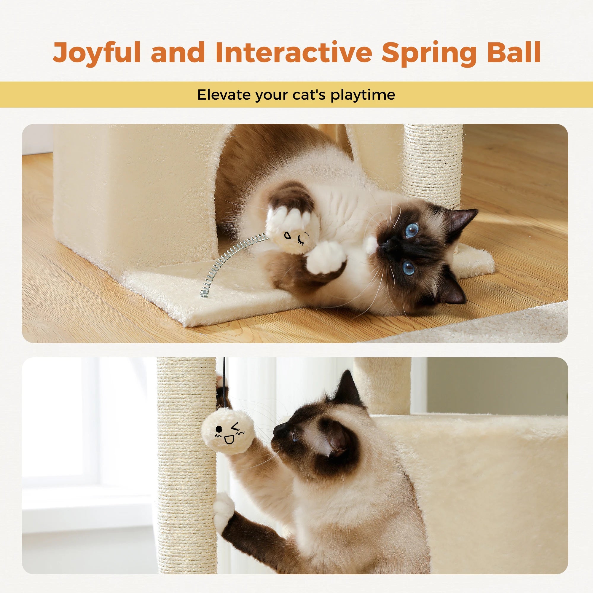 Multi-Level Cat Tree Tower with Sisal Scratching Posts Soft Padded Perch Large Cat Condo for Indoor Kitten Bed House Cat Toys
