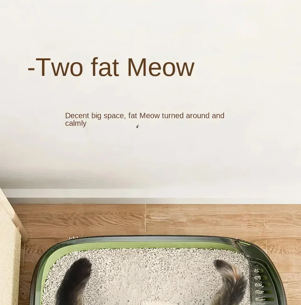 Cat Litter Box Kitty Sandbox Semi-enclosed High Side Splashproof Cat Toilet Pet Bedpans with Litter Scoop Cleaning Cat Supplies