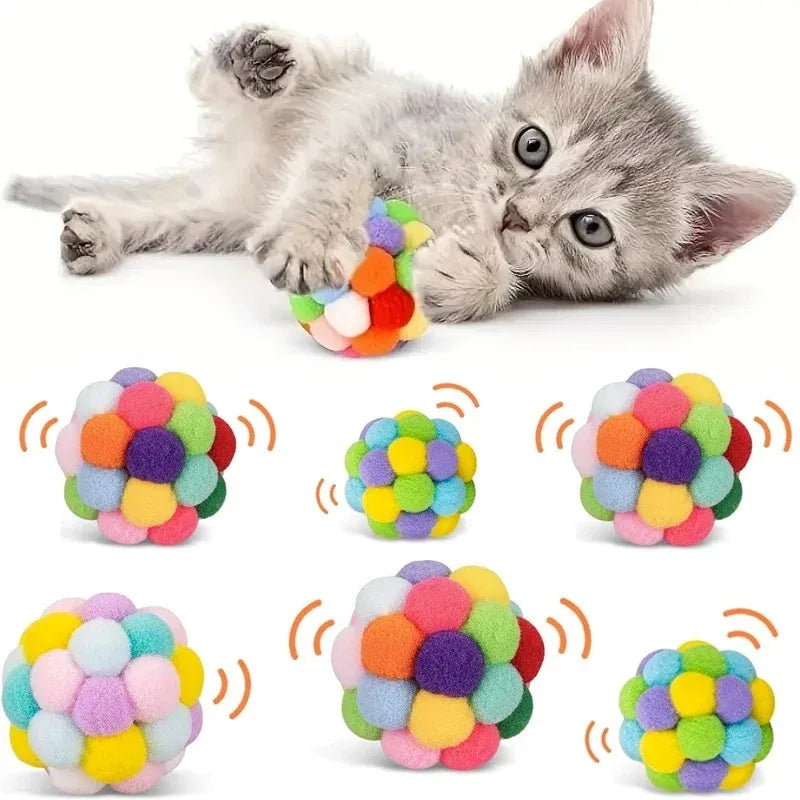 Cat Toys Colorful Bell Toys Elastic Ball Cat Grab and Bite Toys Cat Toys Interactive  Pet Toys Pet Products Cat Toys Interactive