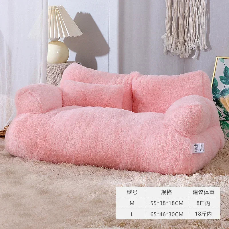 Plush Cat Bed House Sofa Beds Washable Warm Pet Dog Nest Comfortable Cat Cushion Dog Sleep Winter Furniture