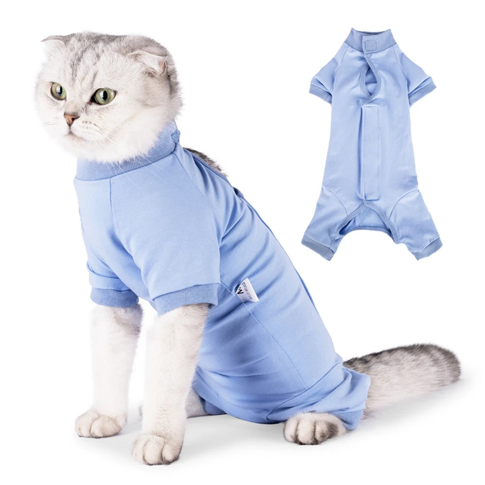 Cat Recovery Suit Dog Onesie After Surgery Wear Wounds Anti Licking E-Collar Cone Alternative Pajamas Bodysuit Prevent Shedding