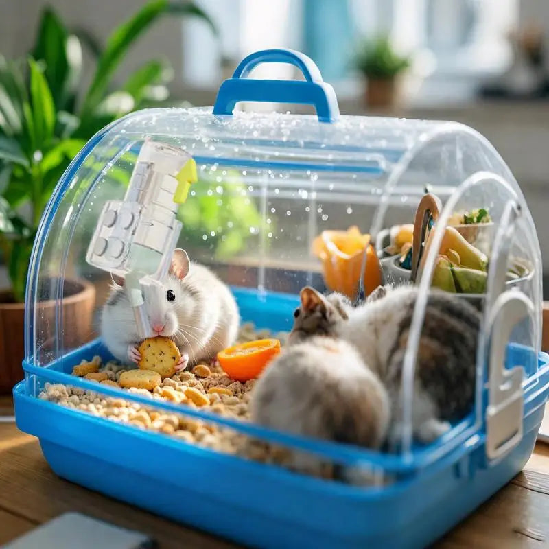 Hamster Water Bottle Stand Transparent Feeder Bracket For Squirrels Leakproof Hamster Water Bottle Magnetic Holder For Small