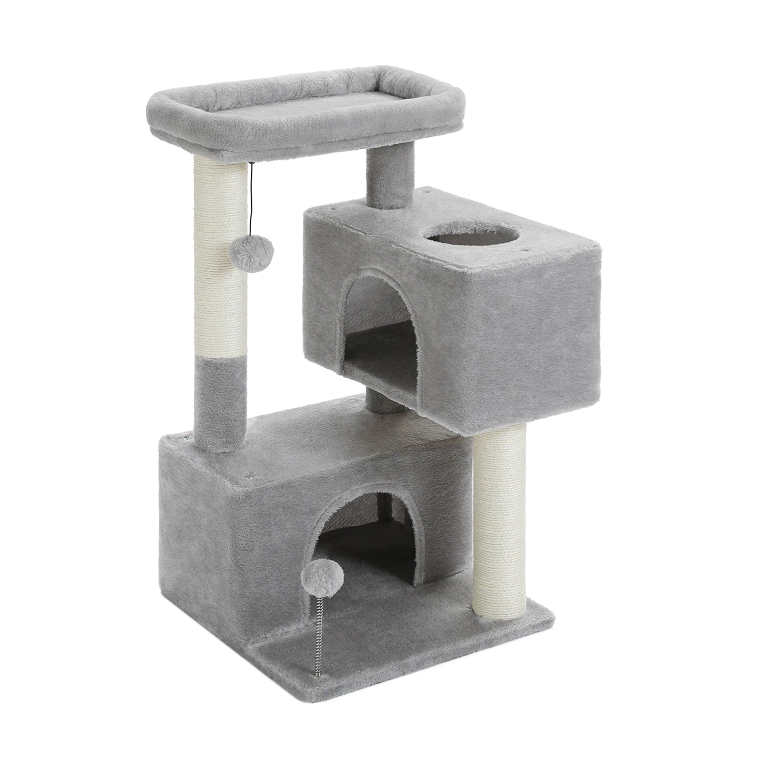 Multi-Level Cat Tree Tower with Sisal Scratching Posts Soft Padded Perch Large Cat Condo for Indoor Kitten Bed House Cat Toys