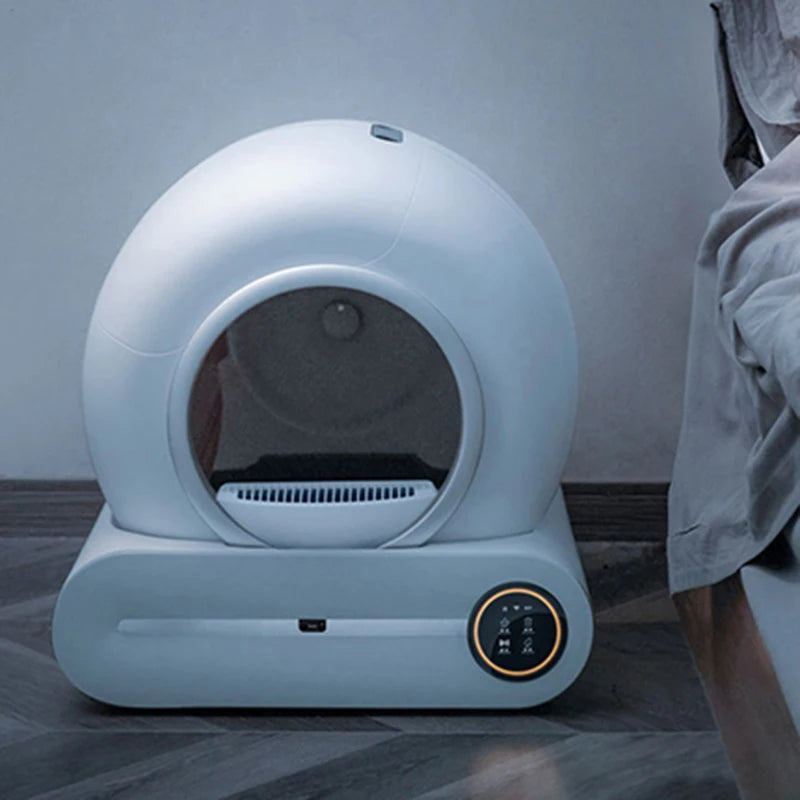 Booteely 65L Automatic Smart Cat Litter Box Self Cleaning Fully Enclosed Cat Litter Box Pet Toilet Litter Tray English versions