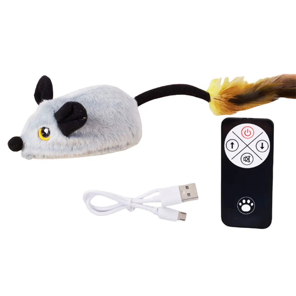 Interactive Cat Toy Electronic Mouse Moving Cat Toys Squeaky Cat Toys for Kitten Indoor/Outdoor Exercise